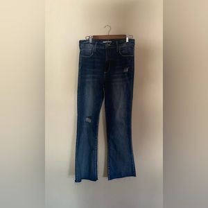 Whetherly Super Stretchy Charlie High Rise Kick Flare, Size 30/10 distressed